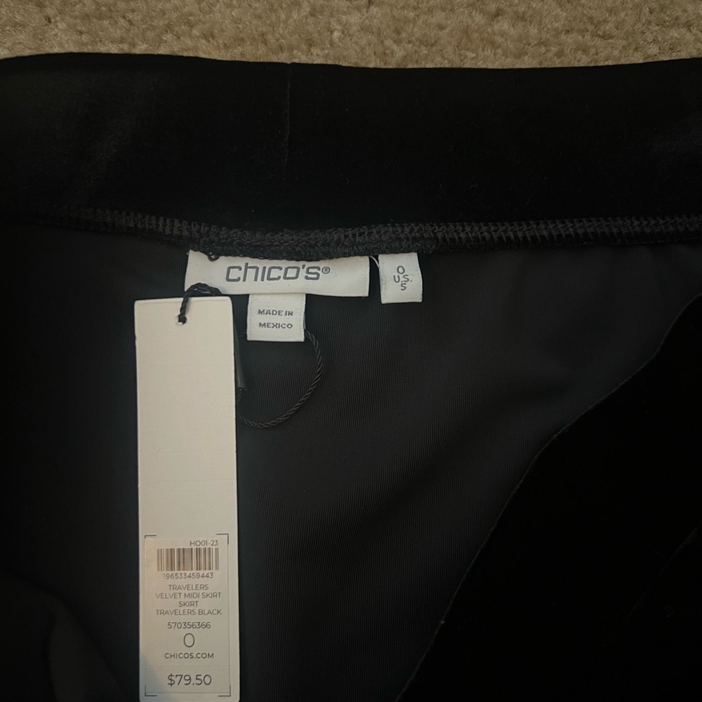 Chico's Black Velvet Pencil Skirt - Picture 3 of 3